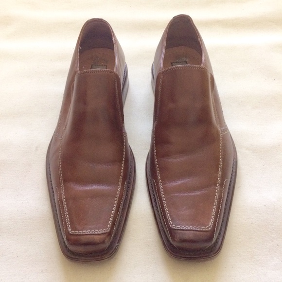 Cognac Color Slip On Leather Shoes - Picture 2 of 6